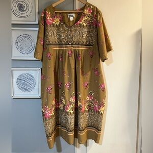 Vintage Anthony Richards floral paisley print muumuu house dress Size 4X